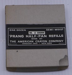 VINTAGE UNOPENED BOX OF 12 PRANG HALF PAN WATERCOLOR PAINTS, PICK COLOR!