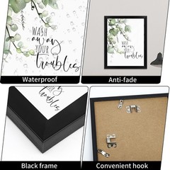 Framed Botanical Wall Art Sage Green Plant Canvas Prints Pictures – 16″ x 20″…