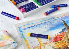 Faber-Castell Creative Studio Oil Pastel Crayons 12 Count (Pack of 1), White