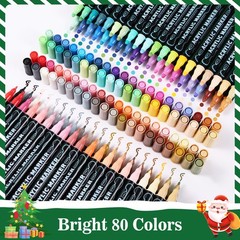 80 Colors Dual Tip Acrylic Paint Markers, Premium Dot & Fine Tip Coloring Pai…