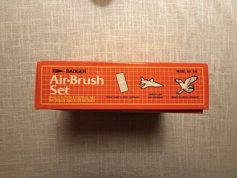 Vintage Badger Air Brush Set, Circa 1980 Accessories, Sealed, Model No 350 – NIB