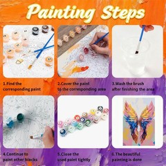 Framed Paint by Numbers Kit for Adults, Angel Wing Adults Paint by Number Kits..