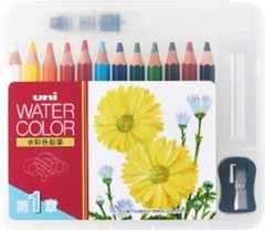 Mitsubishi Pencil Uni Water Color Pencil 12 Colors Coloring Compact Set