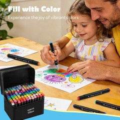 120 Colors Alcohol Art Markers Set, Dual Tips Blender for Drawing, Sketching,…