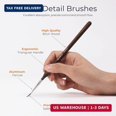 Nicpro 16 PCS Kolinsky Sable Miniature Paint Brushes Dry Brush, Professional Mod
