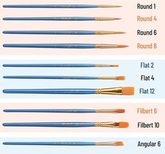Mr. Pen- Artist Paint Brushes for Acrylic Painting 10pcs Ergonomic Wooden Handle