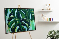 Kate And Laurel Sylvie Blank Framed Canvas Wall Art 28X38 Brown Modern Empty