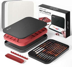 Wet Pallet for Painting Miniatures – 2 in 1 Dry and Wet Palette with Lid, Inclu