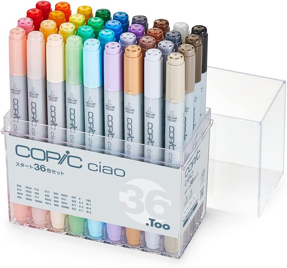 Too Copic Ciao Start 36-Color Set, Made in Japan, Multicolor Illustration Marker