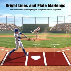 Softball Pitching Mat 10ft x 3ft Artificial Turf Indoor Outdoor Training Aid