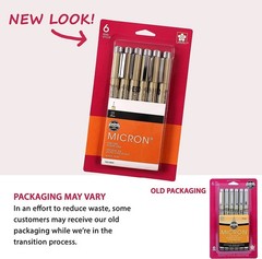 Pigma Micron Fineliner Pens, 01 Tip Size, Archival Black Ink, 6 PK 50035