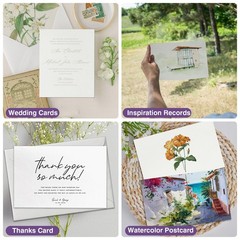 KOVIEDE 30 Pack Blank Watercolor Cards with Envelopes 4 4×6″ Cards*30, white