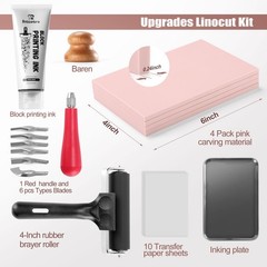 Bobblebro Linocut Kit for Printmaking – Arts and Crafts Adults – black