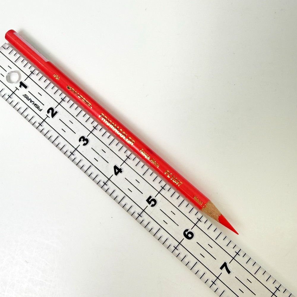 Sanford Prismacolor Colored Art Pencil~Neon Red 1037~Sharpened 6.75″ remaining