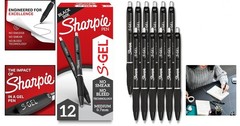 High-Performance S-Gel Pens – 12 Black Gel Ink Pens, No Smudge, Water Resistant