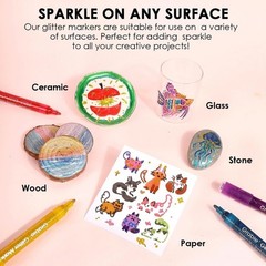 24 Glitter Markers Set Non-Toxic Water-Based Extra Fine Point Creative Art New