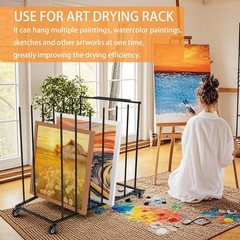 Heavy-Duty Art Storage Rack for 57″ Artwork – Canvas Drying Rack & Mobile Dis…