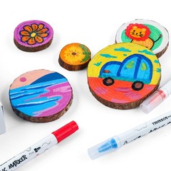 TRANSON 24 Color Bold and Fine Dual-Tip Acrylic Paint Pen Set for Canvas Rock Wo
