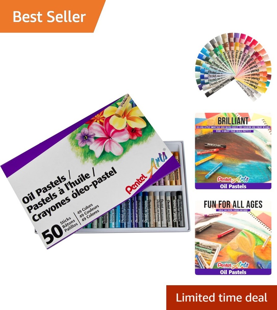 Versatile 50-Color Oil Pastel Set with Carrying Case for On-the-Go Artists