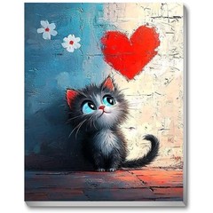 Paint by Numbers Kit for Adults Beginner,Love Cat Adult Paint by Number Kits on