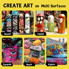 12 Colors Jumbo Markers, 15Mm Jumbo Felt Tip, Acrylic Paint Markers for Rock Pai
