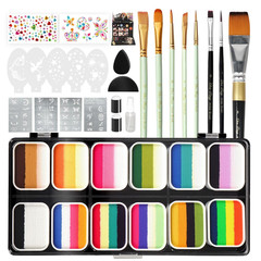 Pintada 120G Large Capacity Face Painting Kit for Party – 12 X 10G Non Toxic Wat