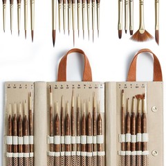Artify Extreme Detail Paint Brushes Professional, 20pcs 20Pcs, Golden Amber