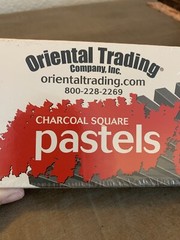 Square Artist Pastels, Charcoal Sticks, Black Color 12 Pieces New Made In Korea