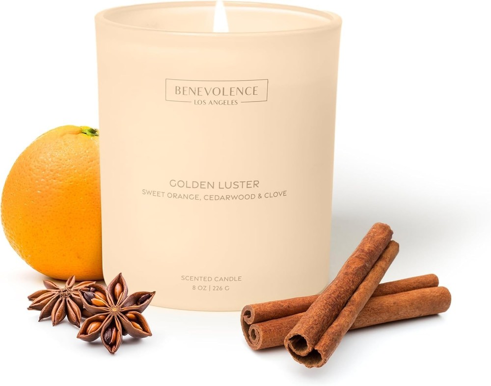 Orange, Cedarwood & Clove – Benevolence LA Scented 8 oz – single, Sand White