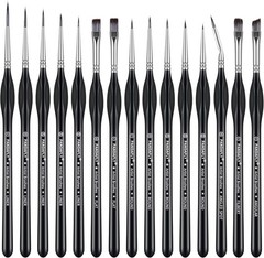 Detail Paint Brushes Set, 15pcs Miniature Brushes for Fine Detailing & Art Pa…