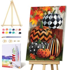 Kaixine Fall Pumpkin Paint by Numbers Kit for Adults with Framed,Thanksgiving…