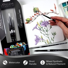 Silver Brush Limited Black Velvet Round Watercolor Brush Set 3 Piece 2,6,10