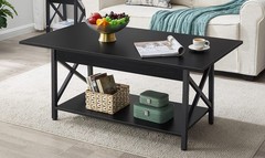 GreenForest Coffee Table Large 43.3 x 23.6 inch with Storage Shelf for Living…