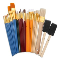 25 PCS All Purpose Paint Brush Set, Beginner, Paint, Pack of 25, Assorted