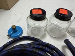 Vintage Badger Airbrush Gun Jars Hose Parts Lot Kit