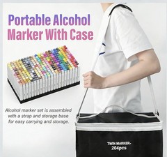 204 Colors Art Marker Set Dual Tip Coloring Pens for Kids Adults Drawing Gift