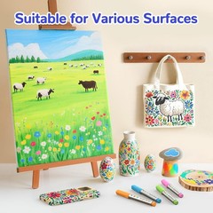 8 Colors Acrylic Paint Markers for Fabric Wood Sketchbook Eggs, Large Capacit…