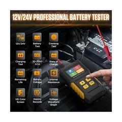 Car Battery Tester 12V 24V Automotive Battery Load Tester 30-2000 C… Fast Ship