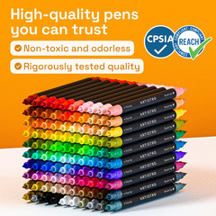 ARTISTRO 100 Dual Tip Acrylic Paint Markers, Paint Pens, Drawing Markers for Tex