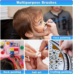 50Pcs Round Paint Brushes Bulk, Small Paint Brushes Classroom Brushes Set for…