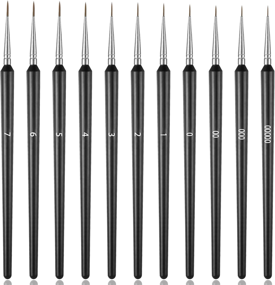 11 Pack Detailing Paint Brush, Micro Outlining Paint Brushes, Fine Art Brush Set