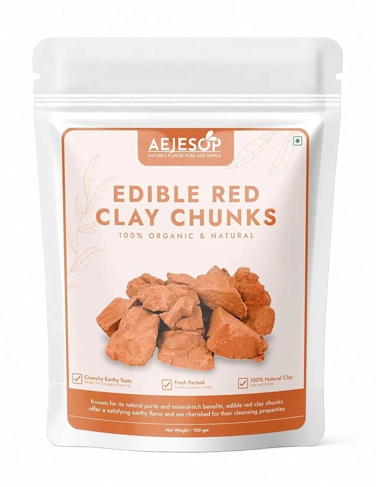 AEJESOP Red Clay, Edible Clay Chunks, Natural for Eating (Food), 3.5Oz(100G)
