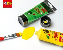 Marabu KiDS Paint Brush Set (4pk) Round & Flat | For School Craft Acrylic Art