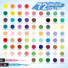 72 Colors Acrylic Paint Markers Soft Brush Tip Acrylic Markers Set Paint Pens