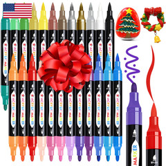 Tbc The Best Crafts 24 Colors Dual Tip Acrylic Paint Markerswaterproof