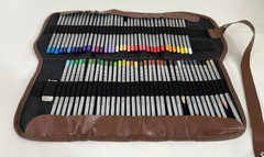 Marco Raffine Lot of 72 7100 Colored Pencils with Roll Up Carrier Case 501 – 572