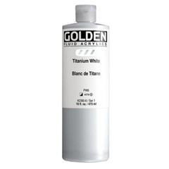 Golden Fluid Acrylic Paint Titanium White 16 Fl Oz High Pigment Consistency