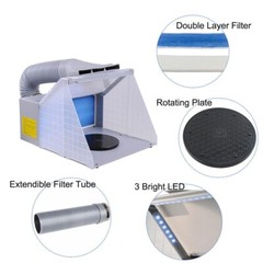 Foldable Built-in LED Lights Low Noise Portable Airbrush Paint Spray Booth Kit