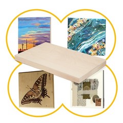 2 Pack Unfinished Wooden Canvas Panels, 6×12 Gallery Birch Wood Panels Kit, 1…