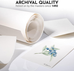 Premium 44.5″ x 10-Yard 100% Cotton Watercolor Paper Roll – 140Lb Cold Press
